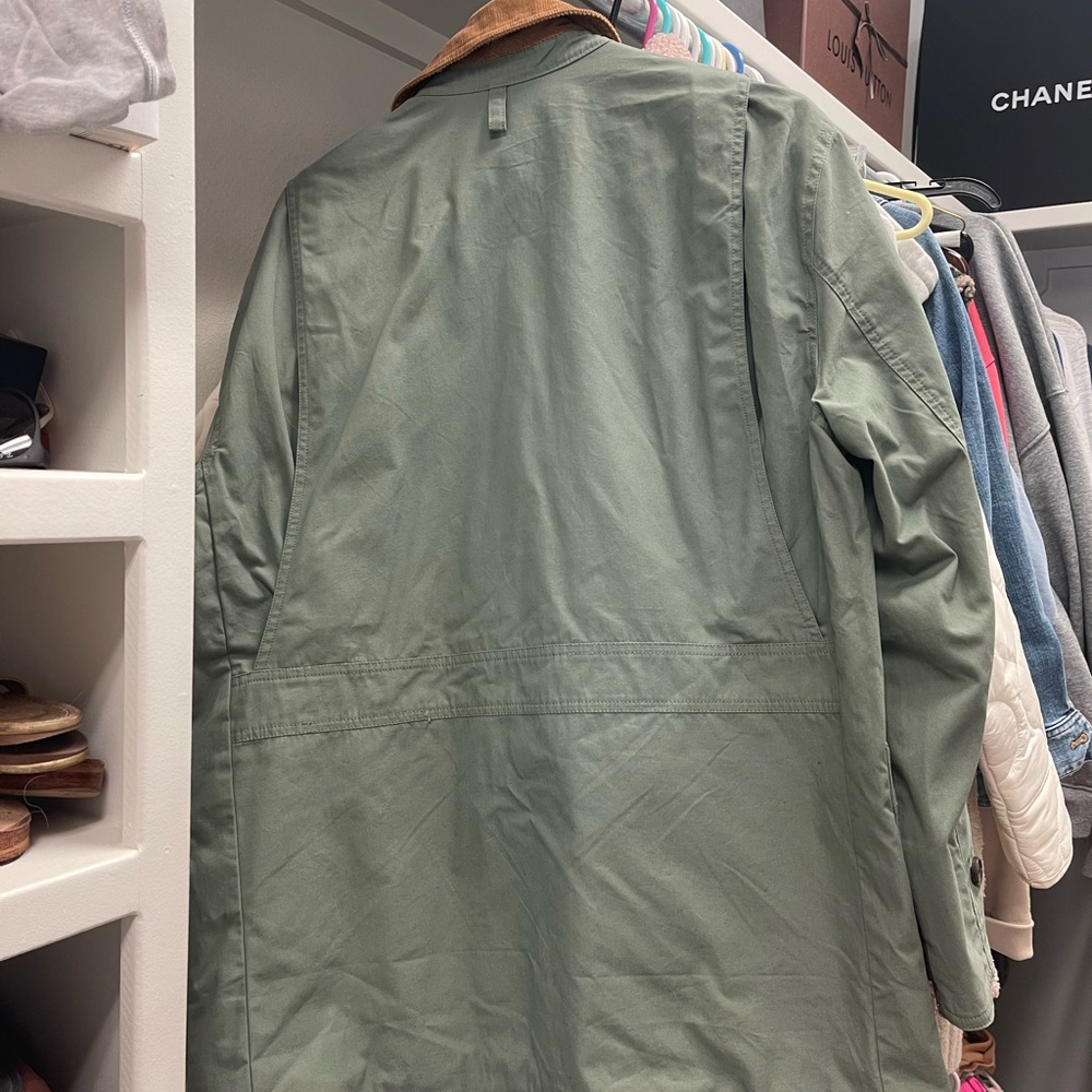 J. Crew Green Barn Jacket with Tan Collar - Picture 2 of 3
